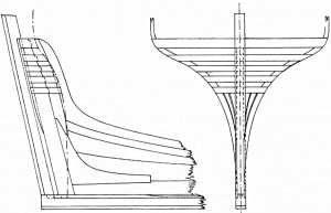 Abb. 9: Anbringung der Worpen in der normalen Heckbauweise, Zeichnung K. H. Marquardt